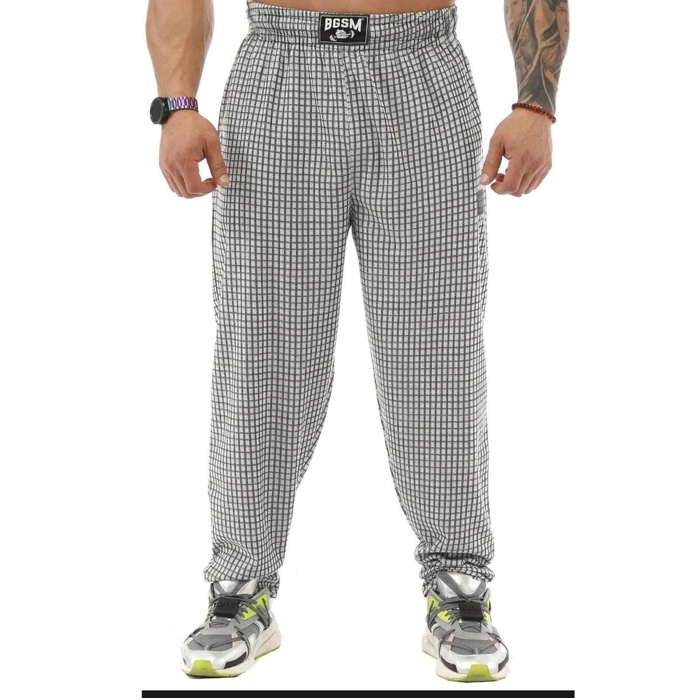 BGSM 1971 Plaid Lounge Pants Elastic Waist Drawstring Casual Comfy Mens Size XL